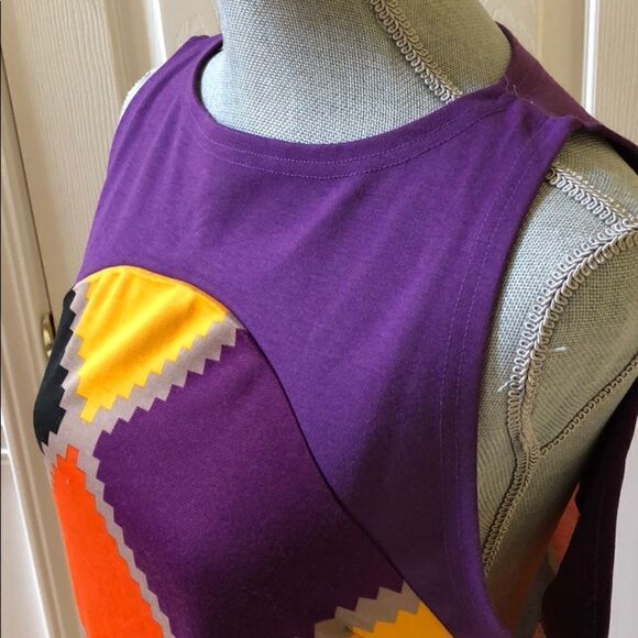 Multicolored Diamond Print Dress - Picture 2 of 3